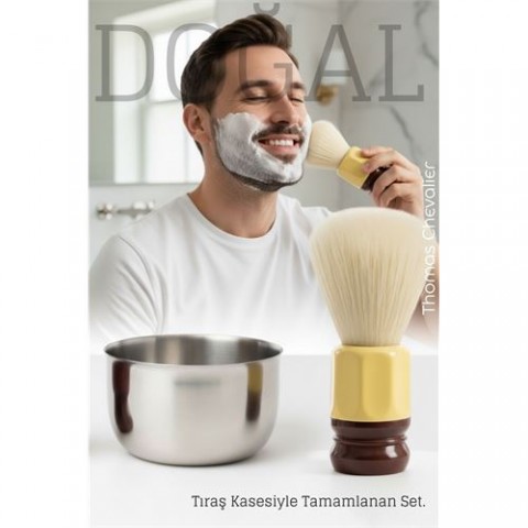 Premium Tıraş Fırçası  - %100 Domuz Kılı  - Yoğun Köpük, Pürüzsüz Tıraş