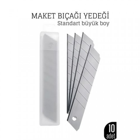10'lu Kobalt Çelik Maket Bıçağı Yedek Uç Seti – Dayanıklı ve Keskin 18 mm