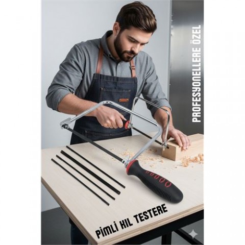 Profesyonel El Testeresi Kıl Testere + 5 Bıçak  Çok Amaçlı Hassas Ahşap/Metal Kesim Bıçakları