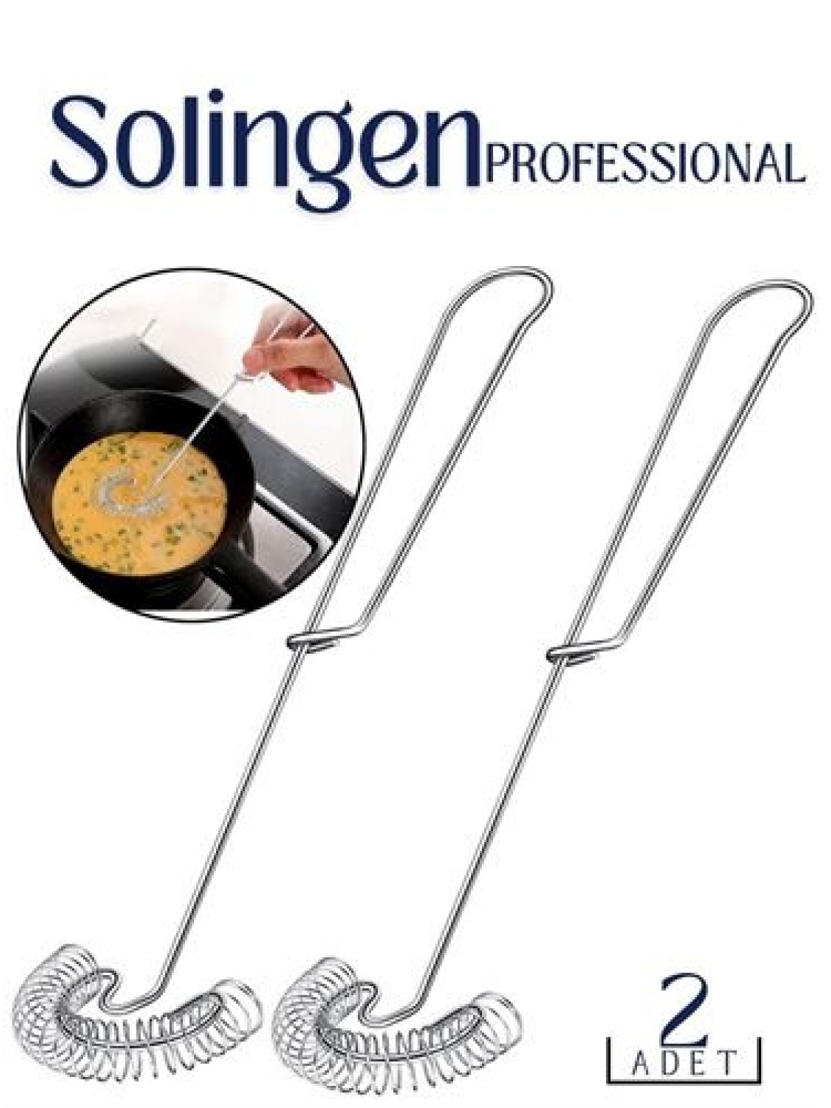 2 li Çelik Spiral Çırpıcı Solingen Professional