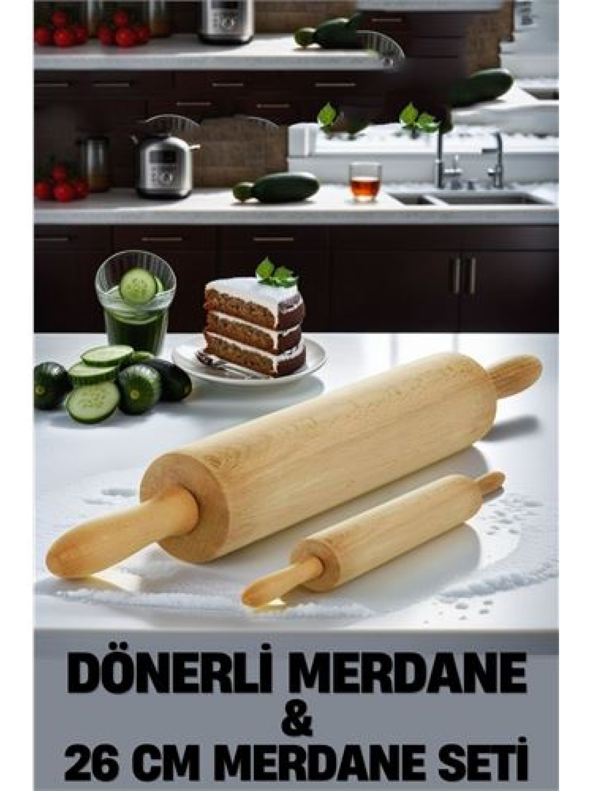 Kendinden Dönerli Merdane 2 li SET Fabelle Design