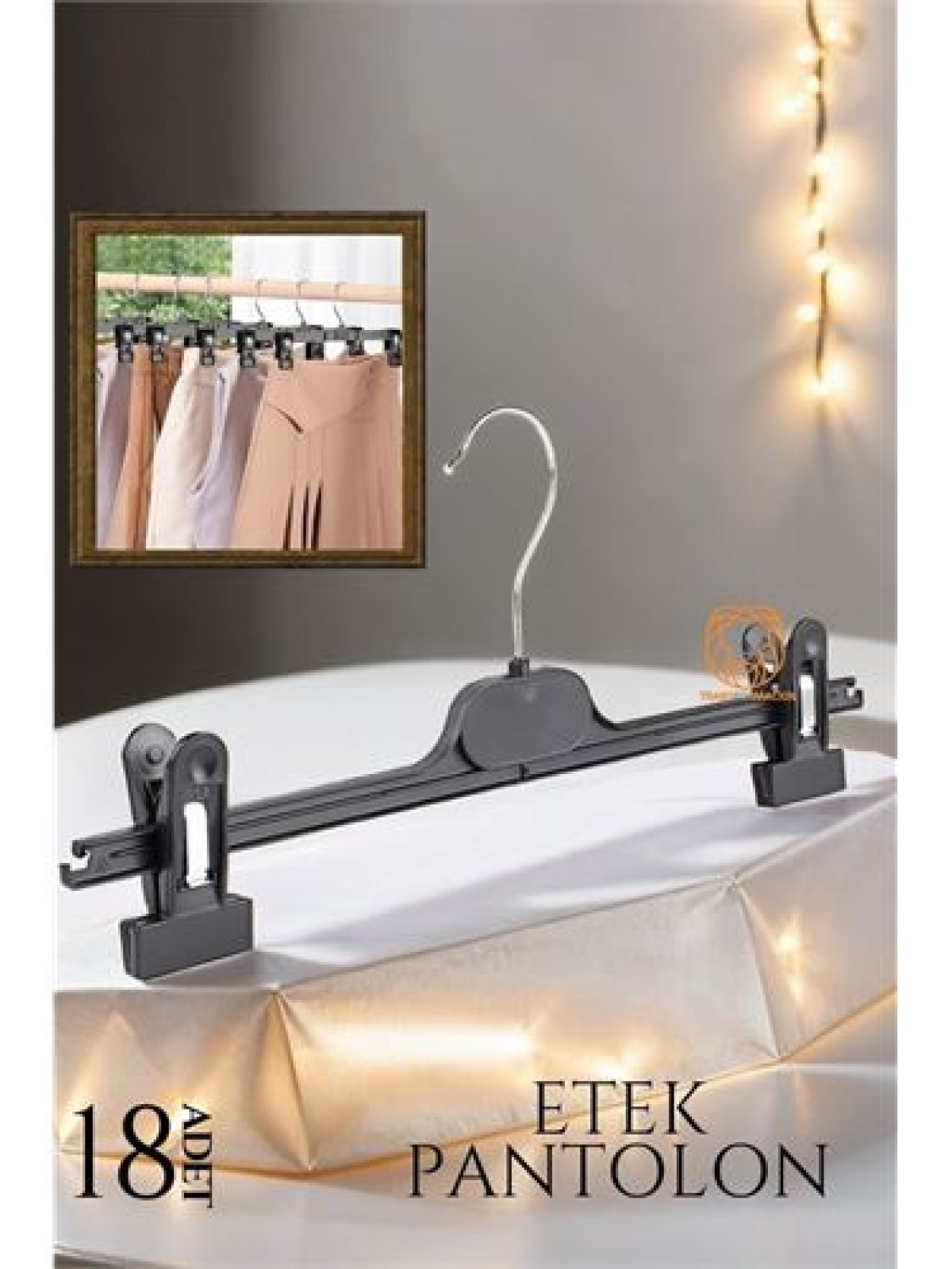 Etek Pantolon Eşarp Kıskaçlı Askı 18 li SET