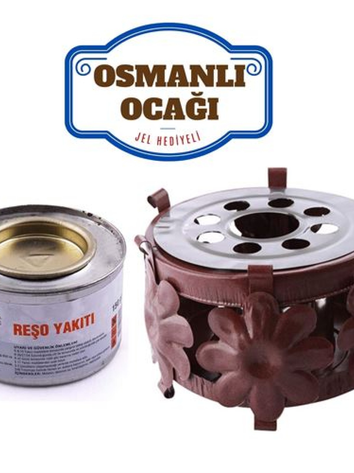 Dekoratif Metal Osmanlı Ocağı ve Reşo Yakıtı – Isıtmalı Sunum İçin Güvenli ve Şık Çözüm