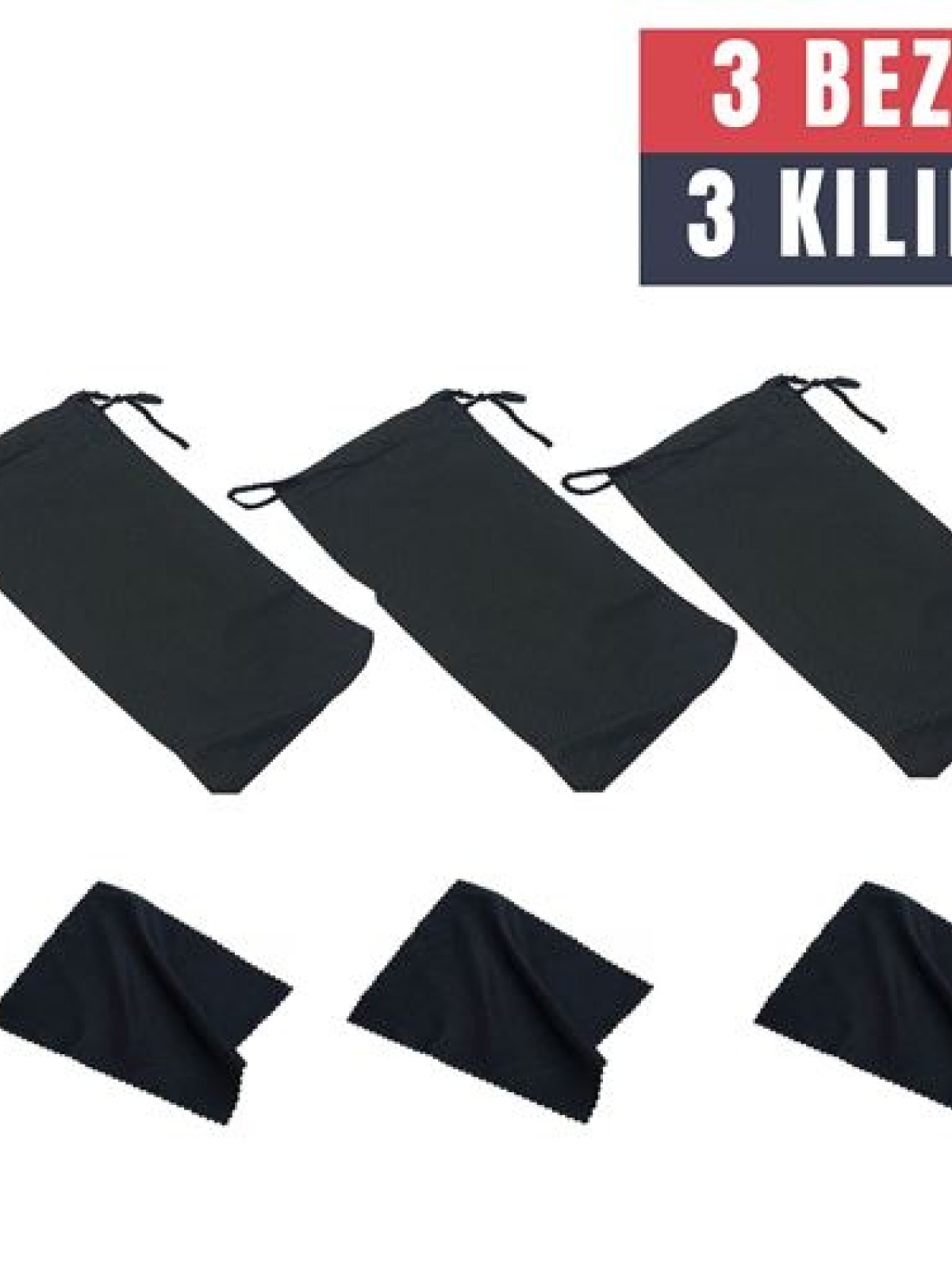 3 Adet Gözlük Kılıfı + Bez Seti