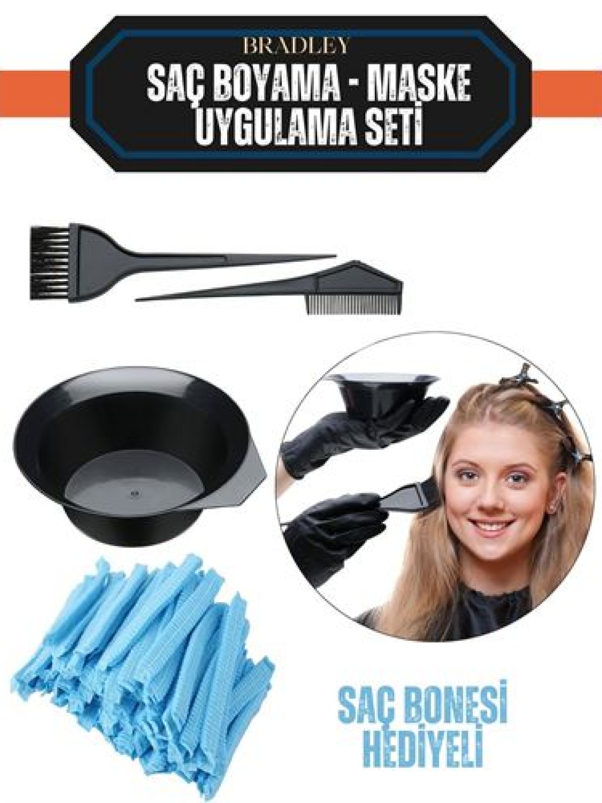 Saç Boyama Seti 24 Saç Bonesi