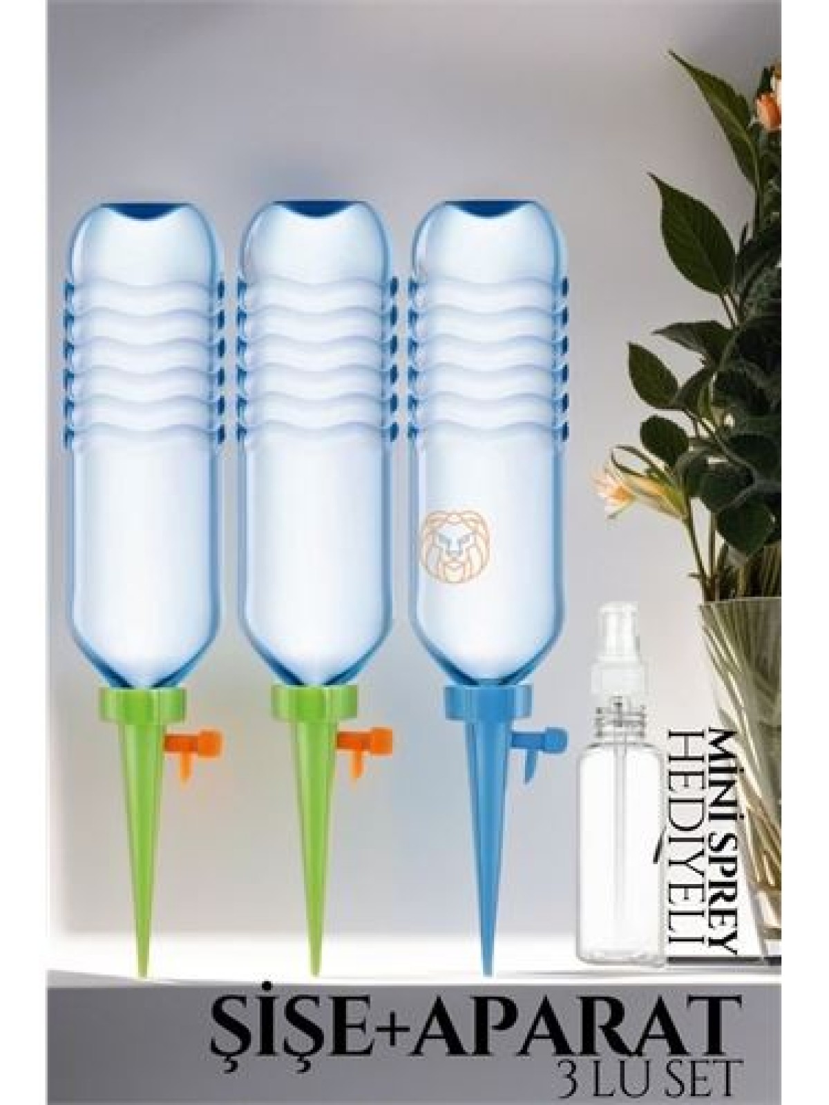 Çiçek Damlama Sulama Şişe Aparat Seti 3 Şişe