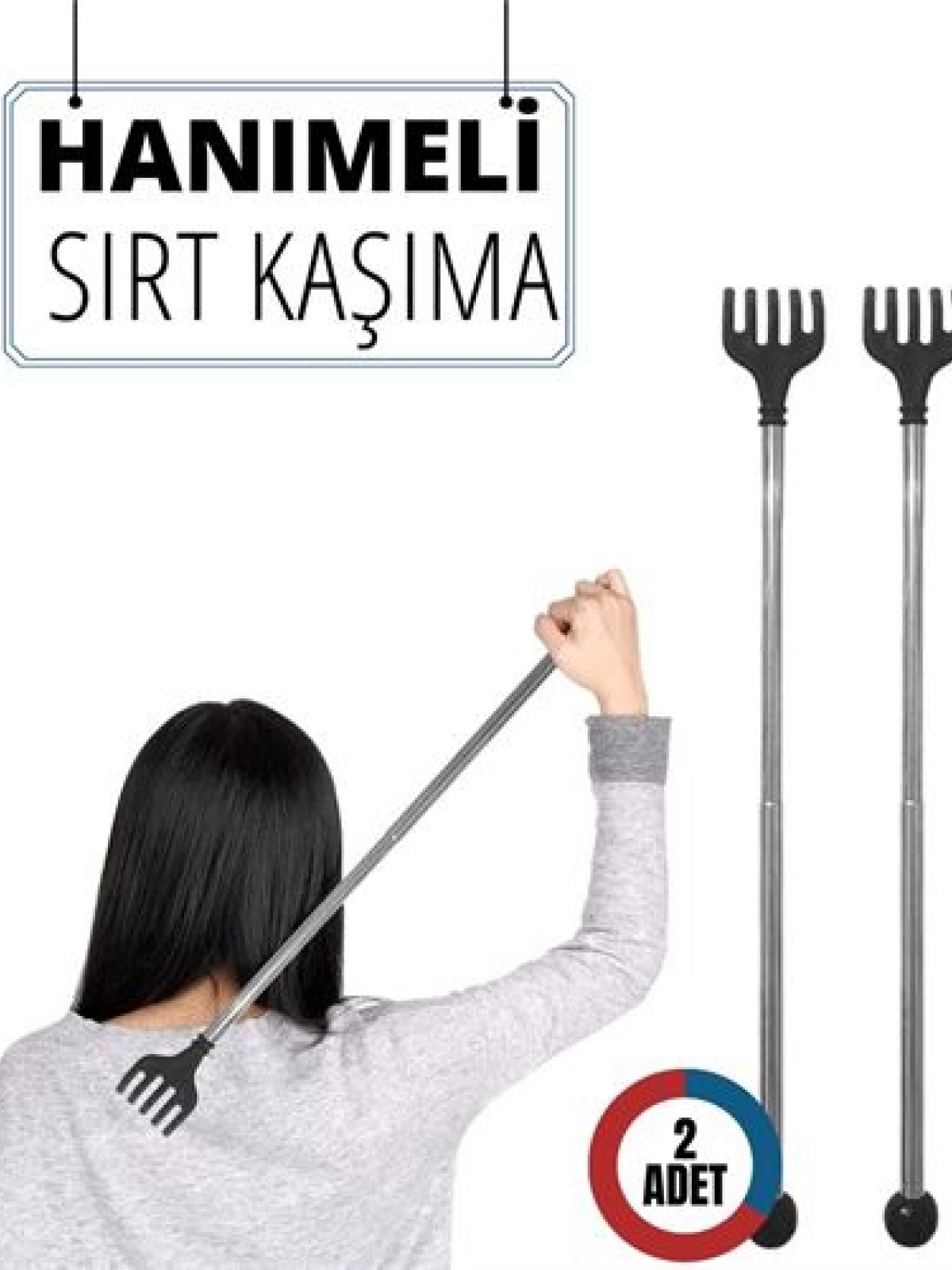 2 Lİ Hanımeli Metal Sırt Kaşıma Aparatı