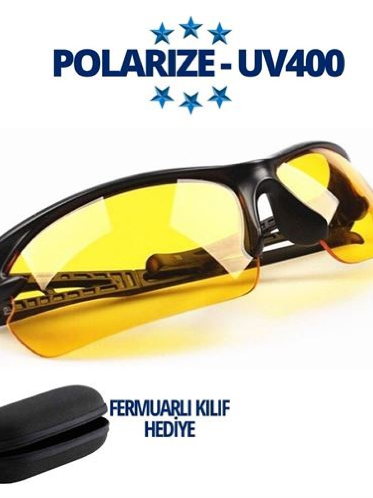Polarize UV400 Sarı Camlı Güneş Gözlüğü