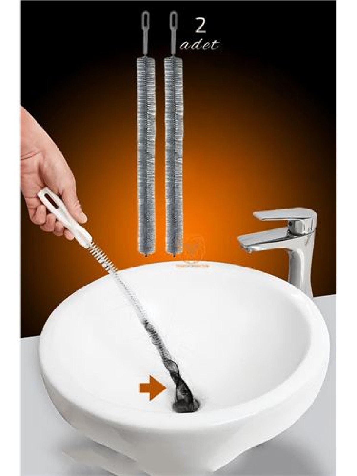 Mutfak Banyo Lavabo Gider Açma Fırçası 2 Adet