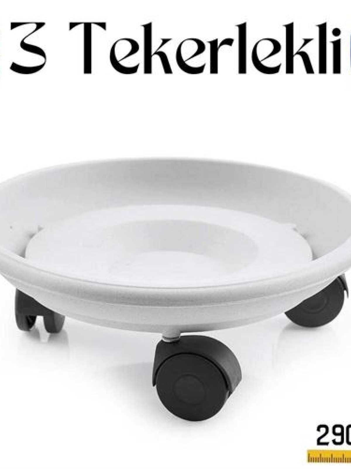 Tekerlekli Damacana ve Tüp Altlığı Beyaz