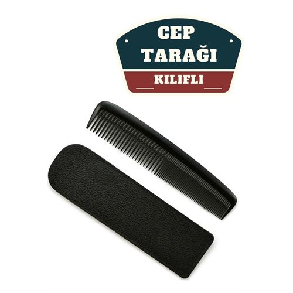 Kılıflı Cep Tarağı – 14 x 3 cm | Kompakt, Şık ve Taşınabilir Erkek Bakım Tarağı