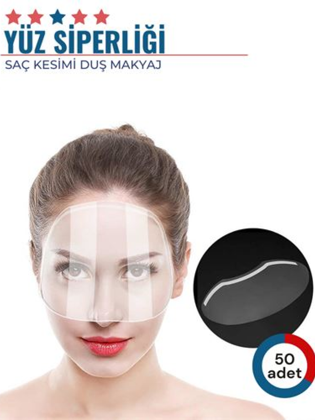 50 Adet Saç Kesimi Duş Makyaj Yüz Koruma Siperliği