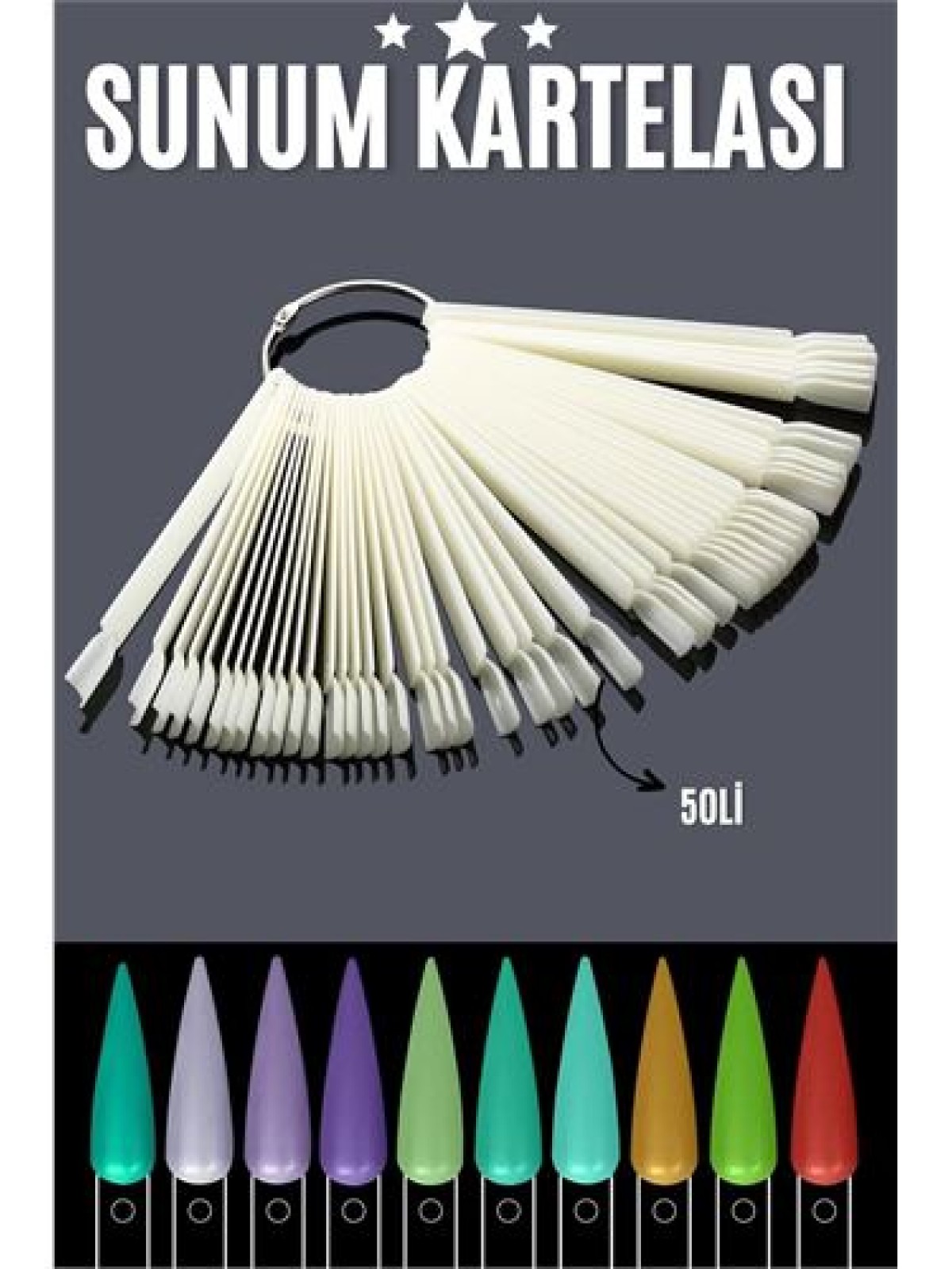 TransForMacion BEYAZ Protez Jel Tırnak Eğitim ve Sunum Kartelası