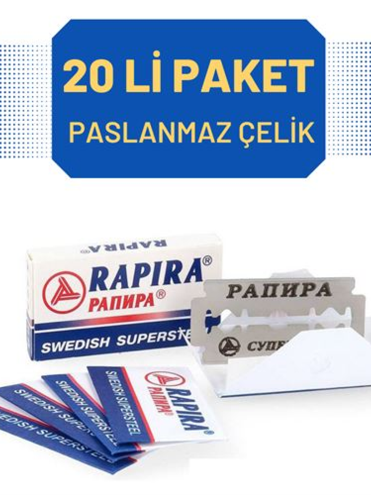 Rapira 20 Adet Çelik Tıraş Jileti