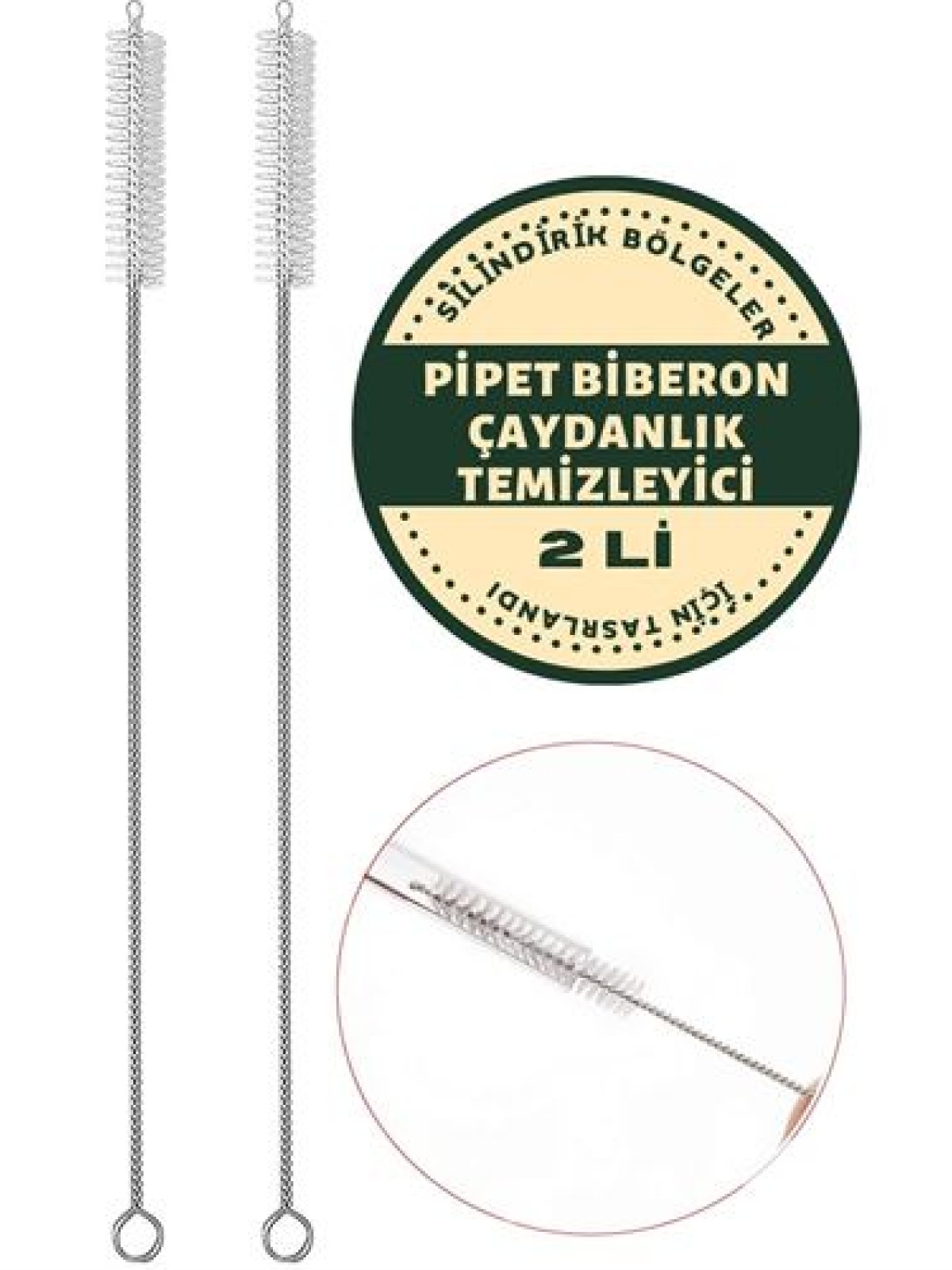 2 Adet Pipet Emzik Çaydanlık Temizleyici Fırça