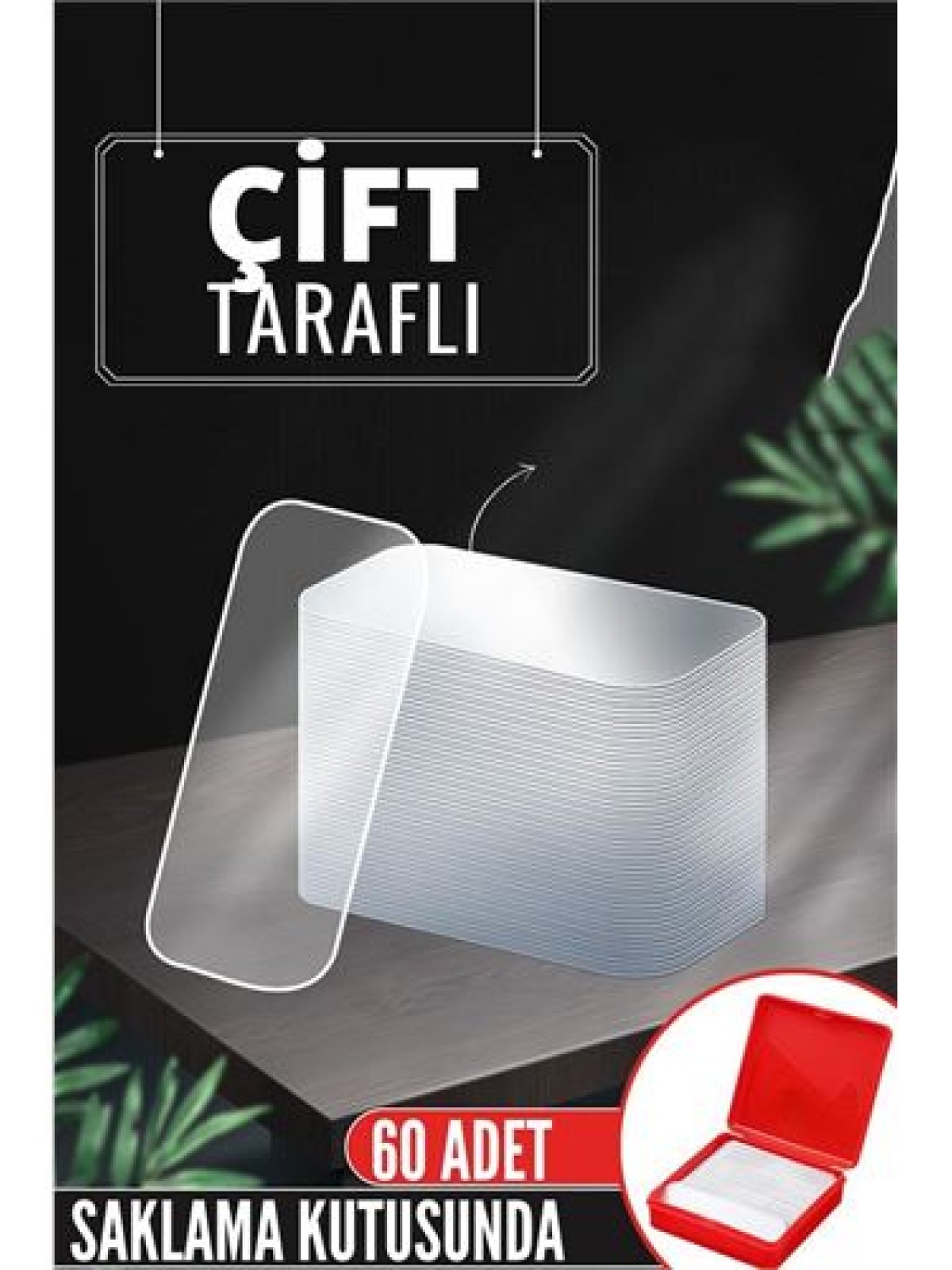 Pvc Nano Çift Taraflı Yapıştırıcı 60 ADET Sonsuz Alanda Kullanım