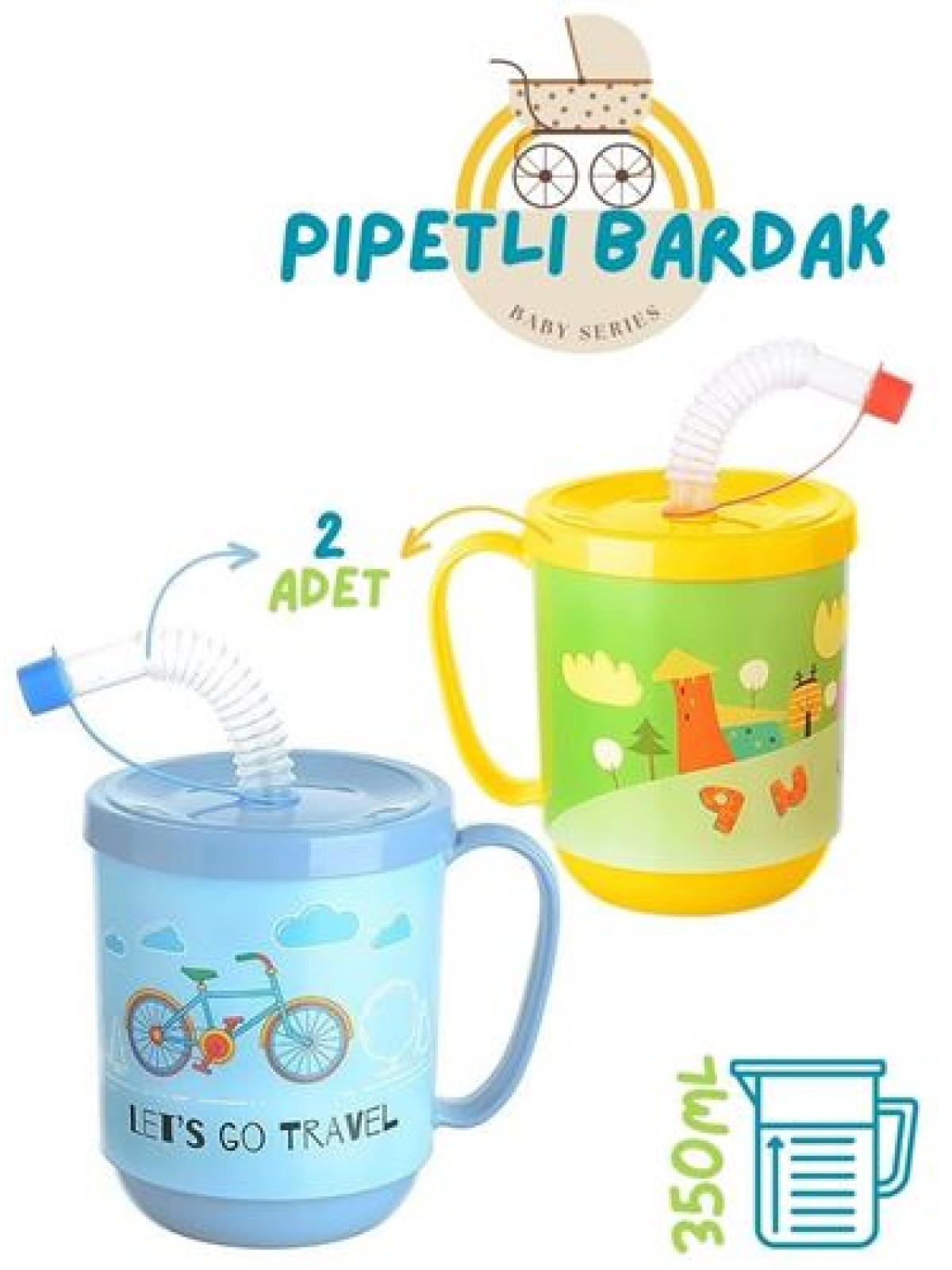 Pipetli Bardak 2 li Momma Design