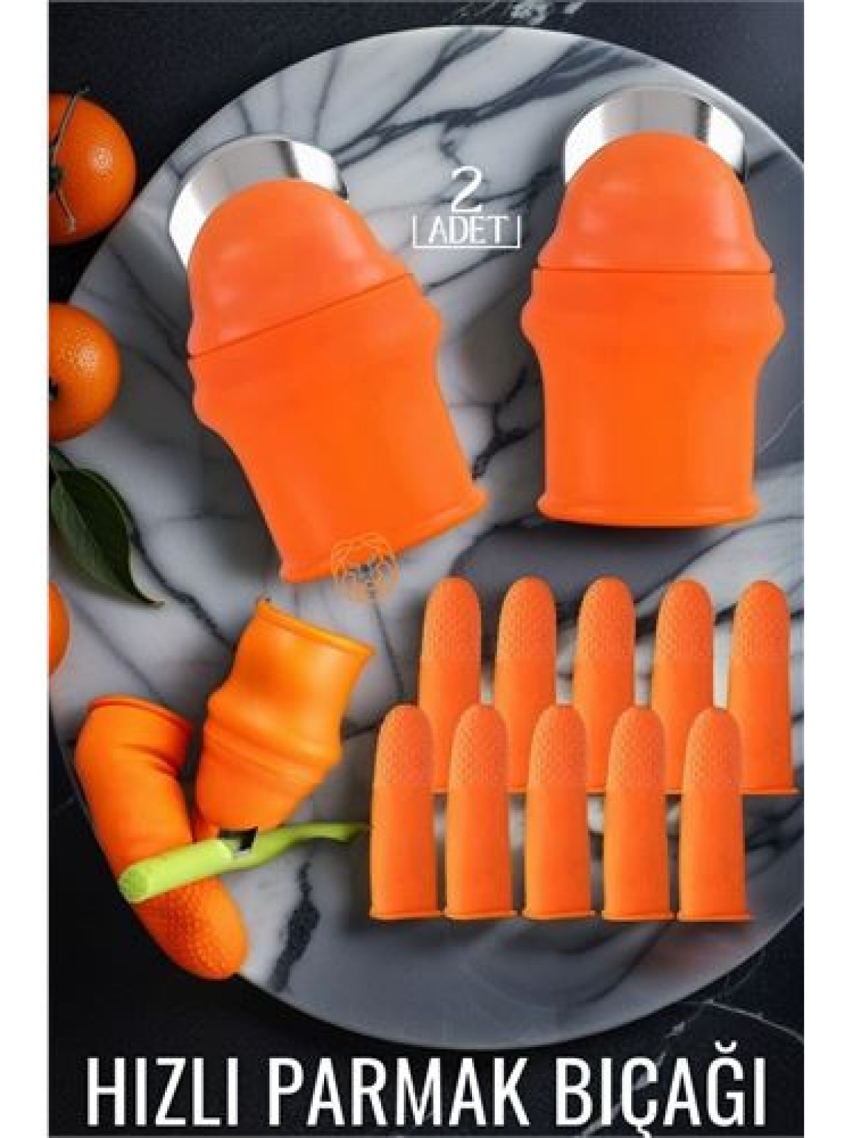 Hızlı Parmak Bıçağı Başparmak Sebze Kesici 2 li set