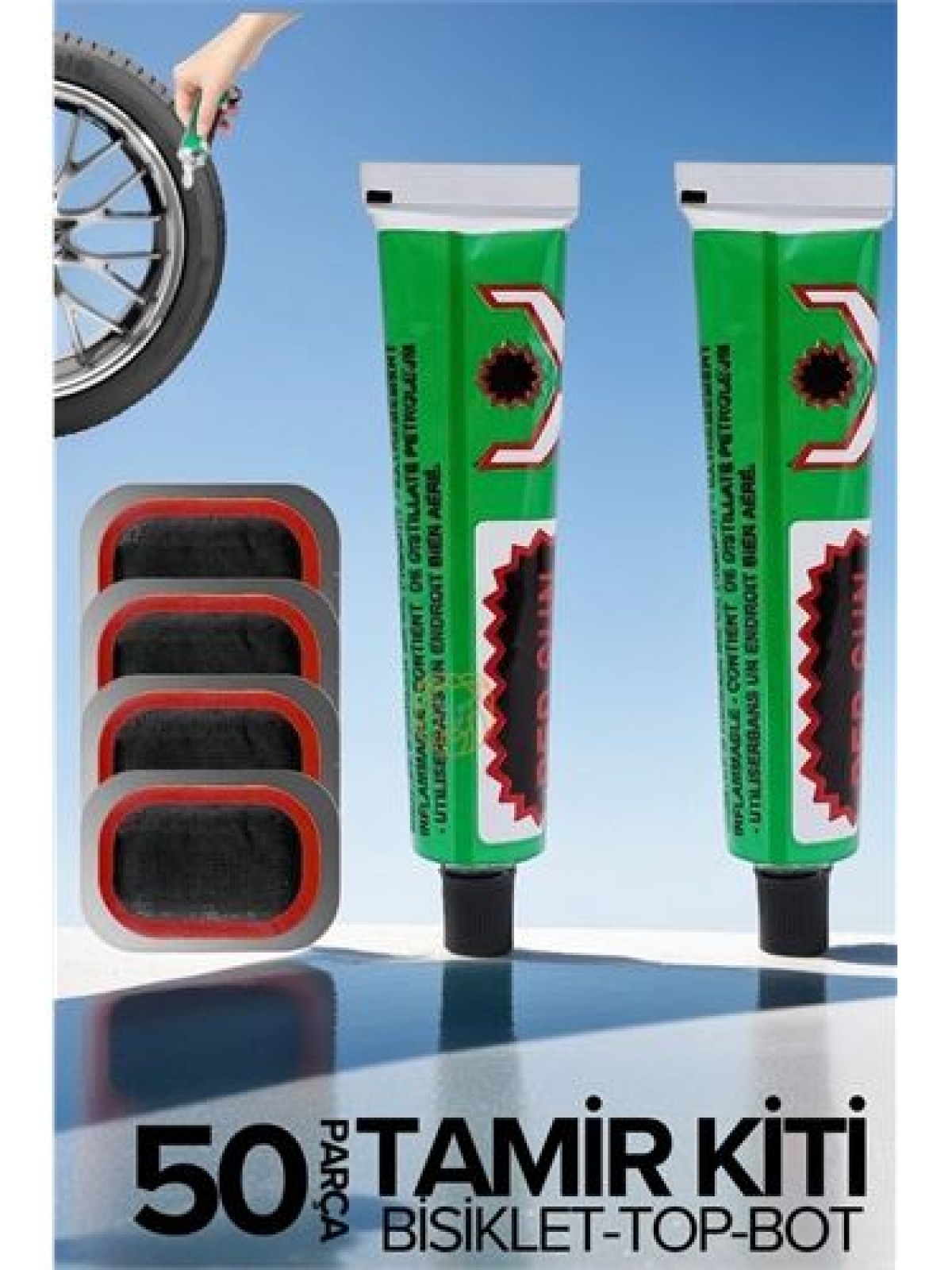 Lastik Yaması 50 li Set Bisiklet Top Bot