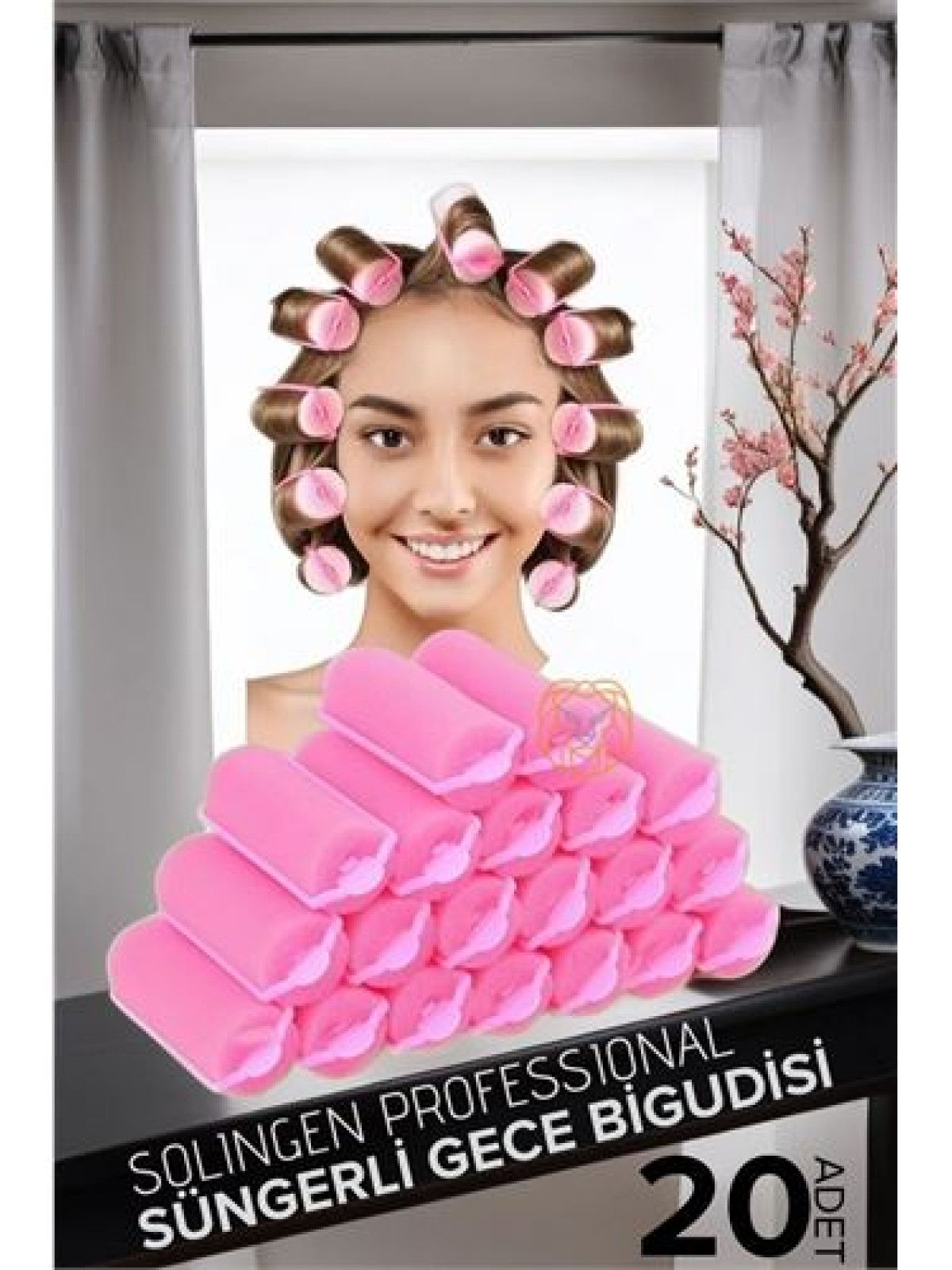 Süngerli Gece Bigudisi 3 cm 20 Adet Solingen Professional