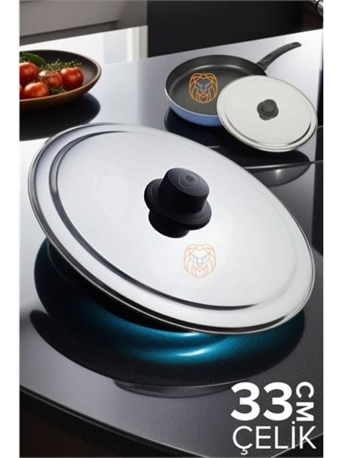 33 cm Kızartma Tavası Kapağı Çelik Żelazny Design