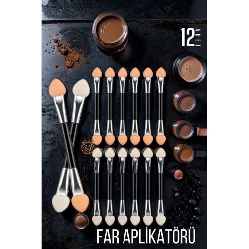 12'lı Çift Uçlu Far Aplikatörü – Göz Makyajı İçin Sünger Uçlu Pratik Uygulama Set
