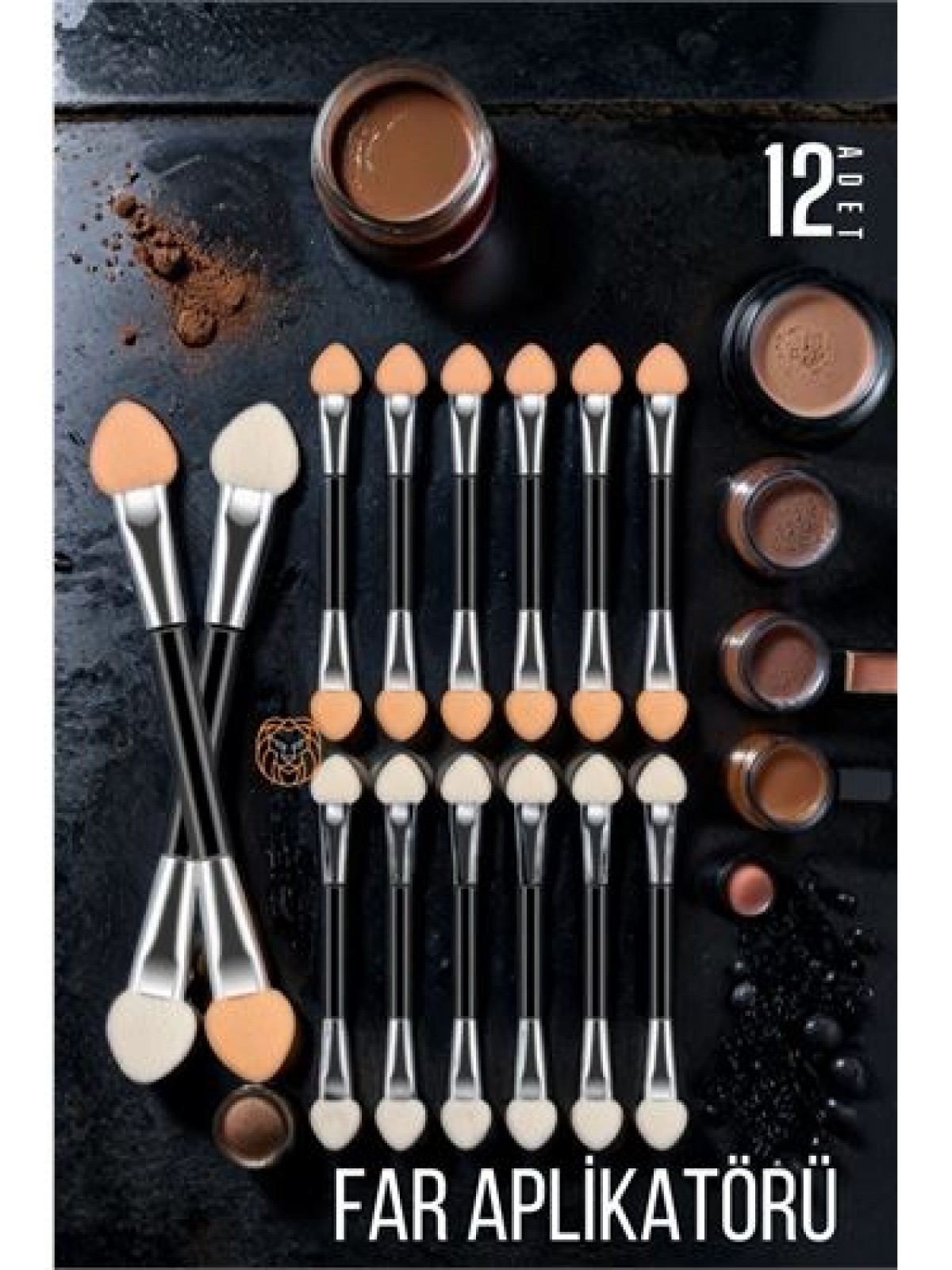 12'lı Çift Uçlu Far Aplikatörü – Göz Makyajı İçin Sünger Uçlu Pratik Uygulama Set