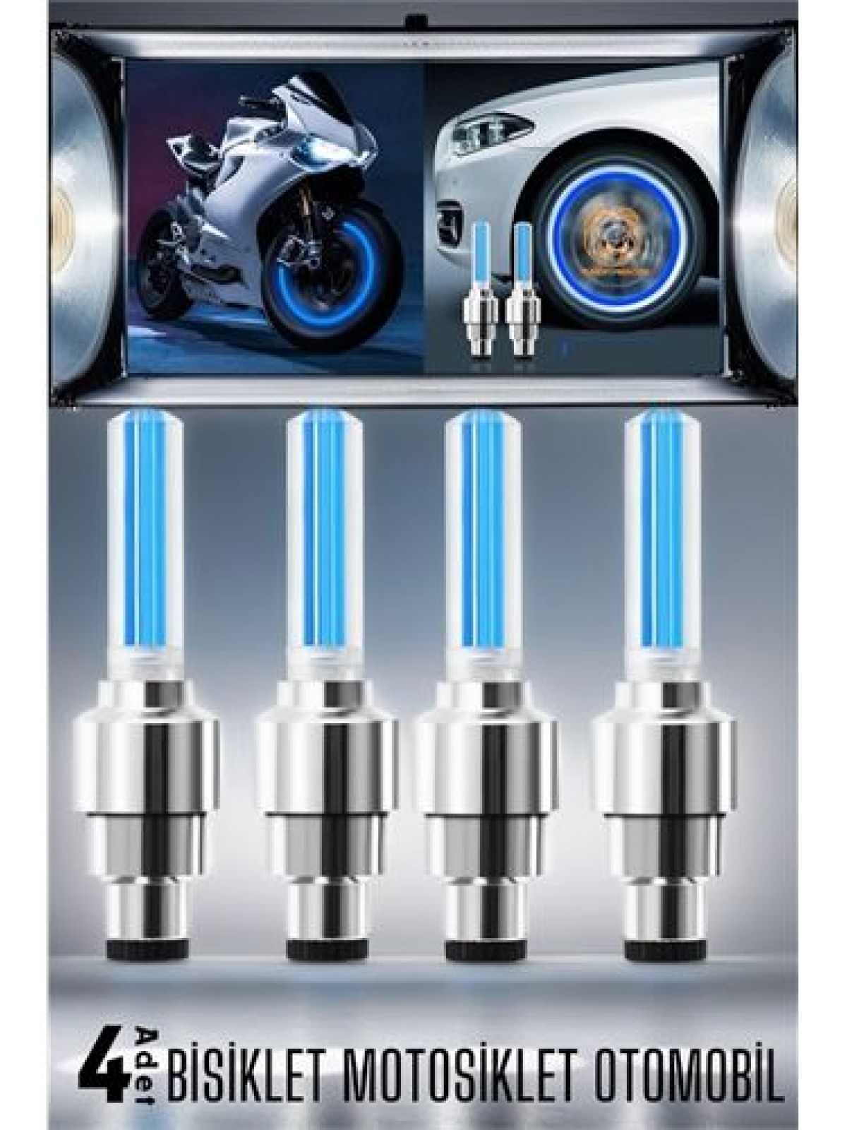 Sibop Kapağı Mavi Işıklı 4 ADET