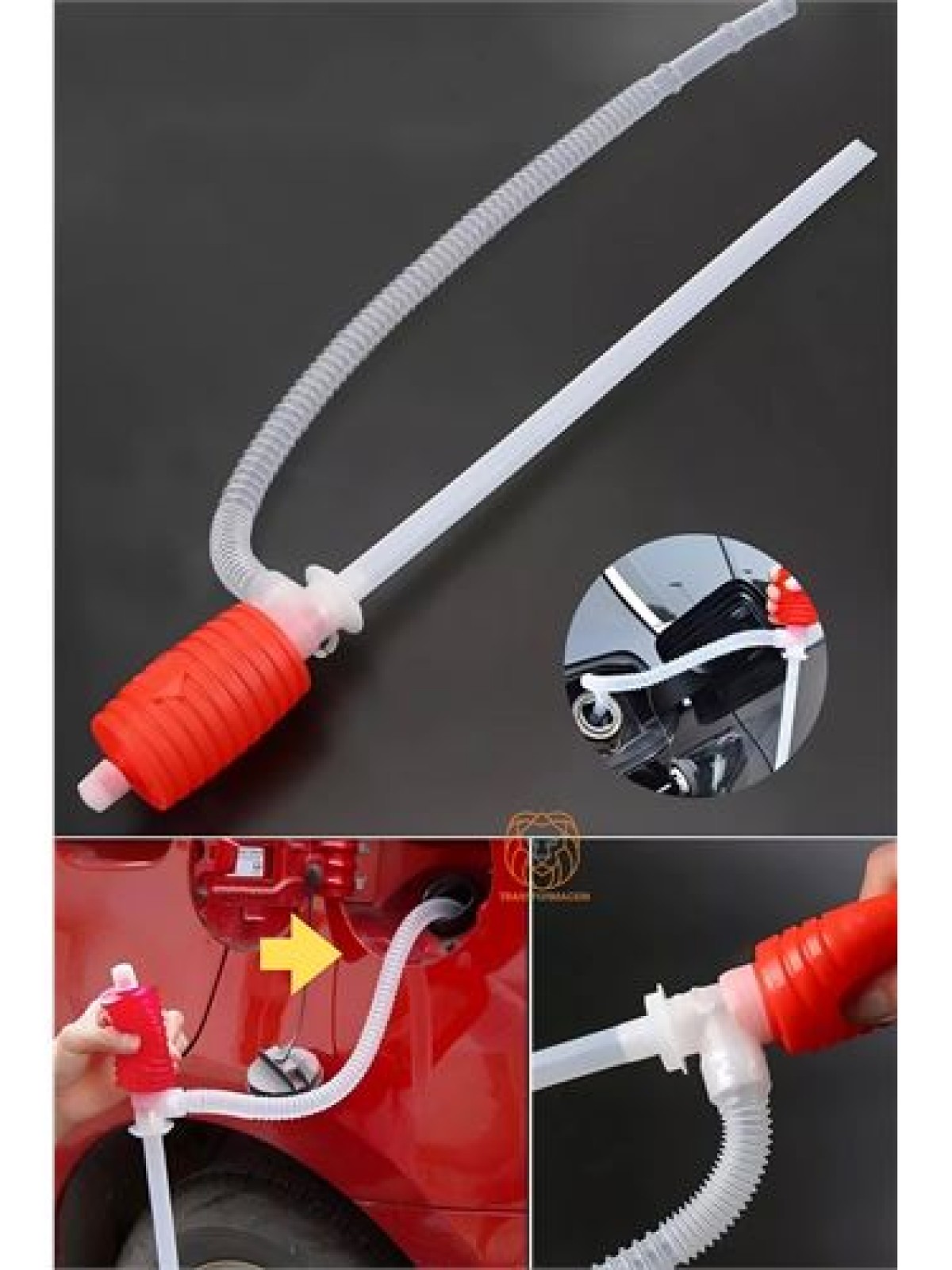 Benzin Yağ  Mazot Sıvı Yakıt Pompası Yarı Manual Taşınabilir Araç Manuel El Sifon Pompası Seti