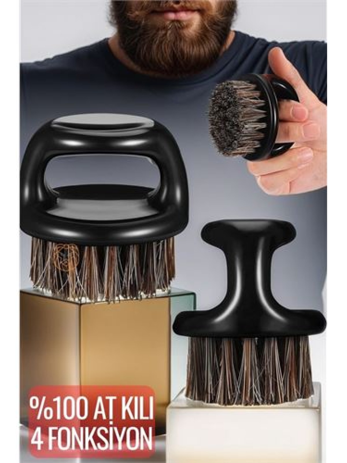 At Kılı Sakal Tarama Tıraş Temizlik Fırçası Absolute Professional