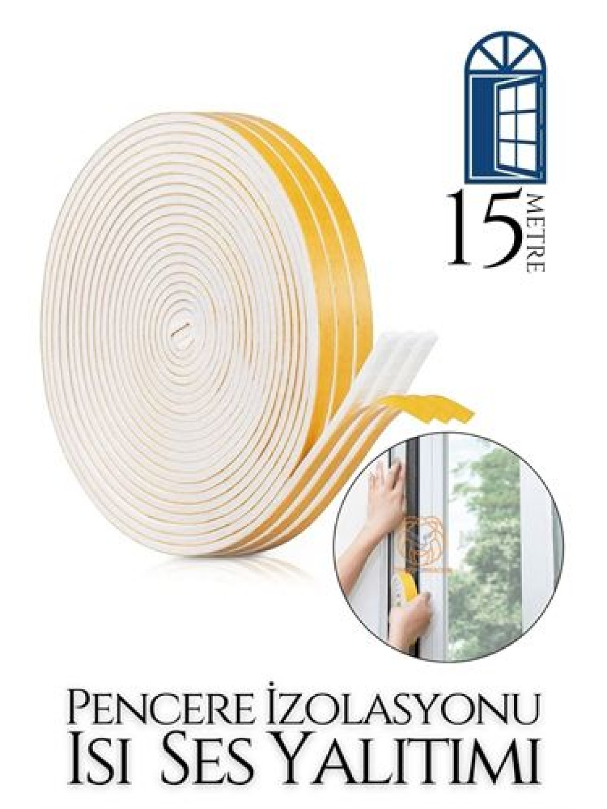 Pencere Ses Isı Yalıtım Sünger Bant 15 METRE