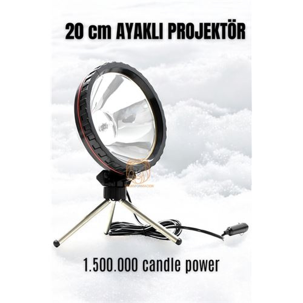 3 Ayaklı El Projektörü 360 Derece Avcı Projektörü Tekne Projektör