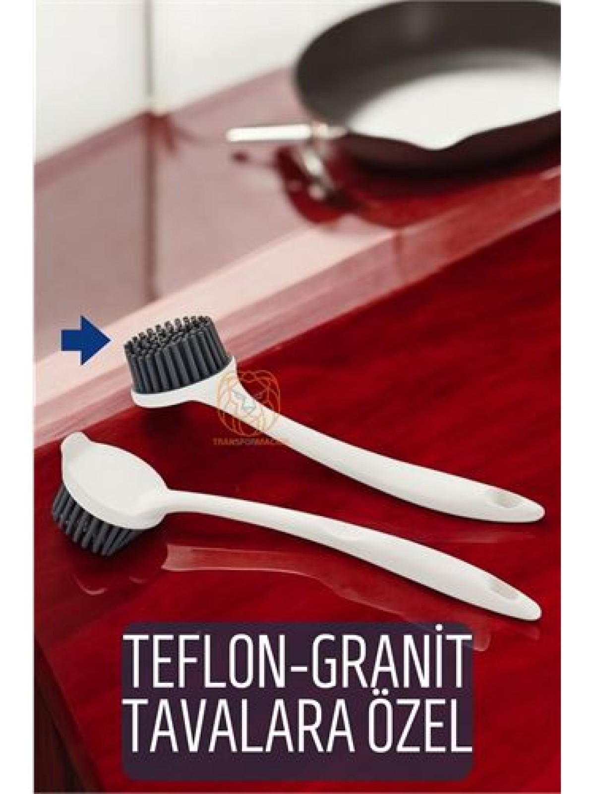 Teflon ve Granit Tava Tencere Fırçası Silikon Teflon Fırçası
