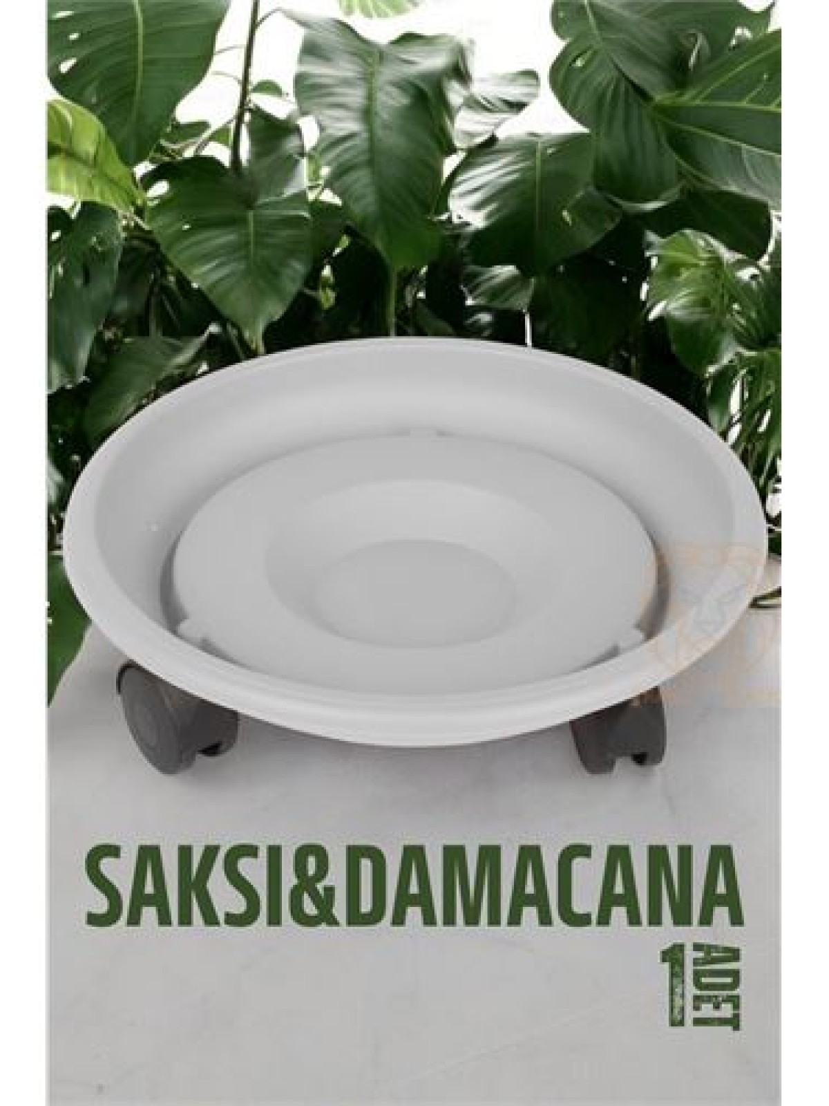 Tekerlekli Saksı Altığı 37 CM BEYAZ