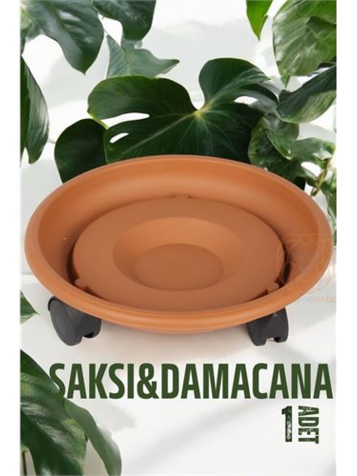 Tekerlekli Saksı Altığı 37 CM KAHVE