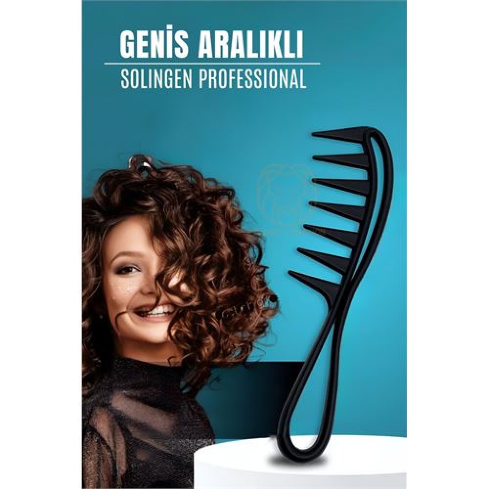 Geniş Dişli Stil Tarağı Karbon Solingen Professional