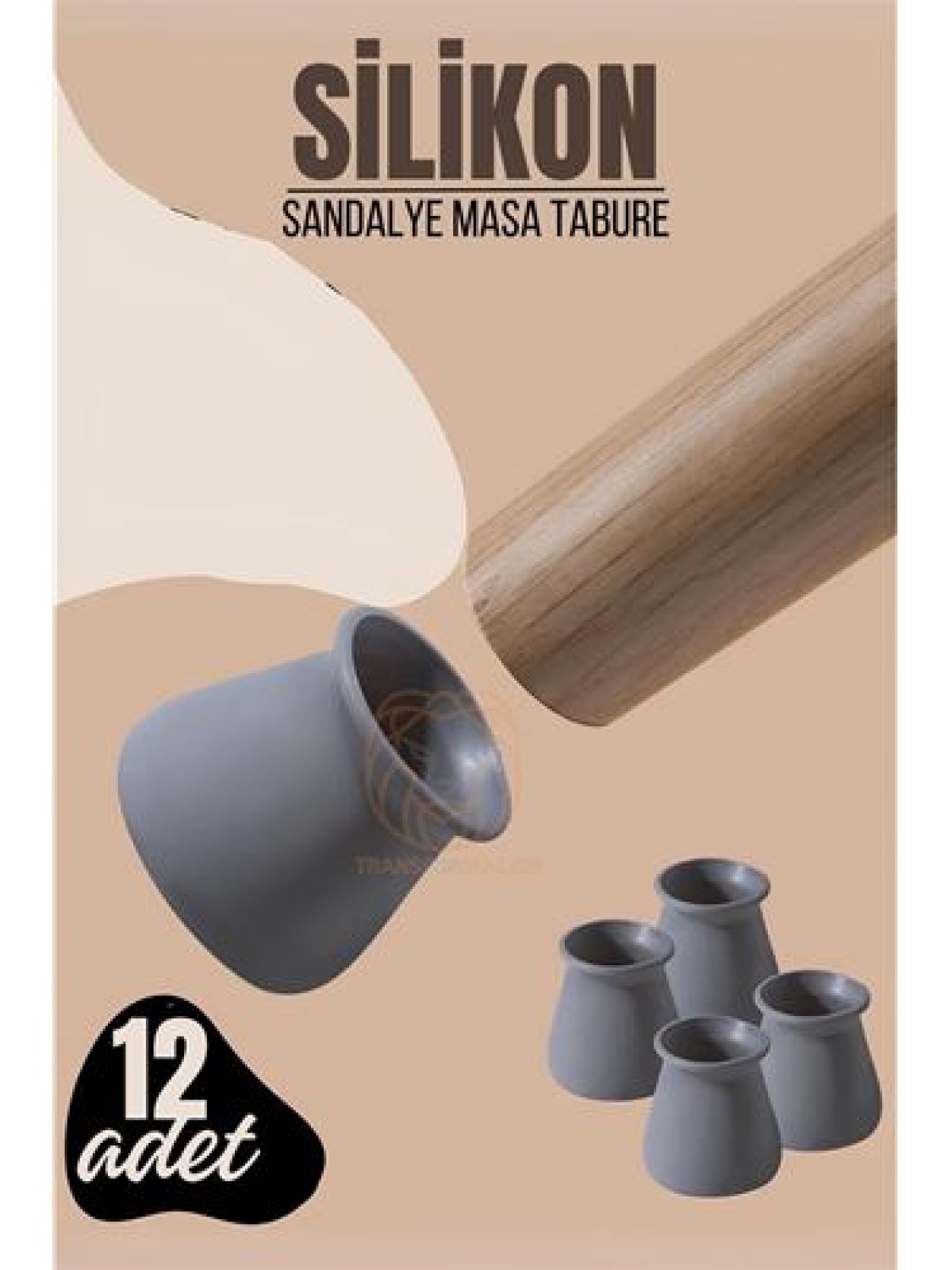 ModaCar Masa ve Sandalye Ayak Koruyucu Silikon Zemin Koruyucu GRİ 12 ADET