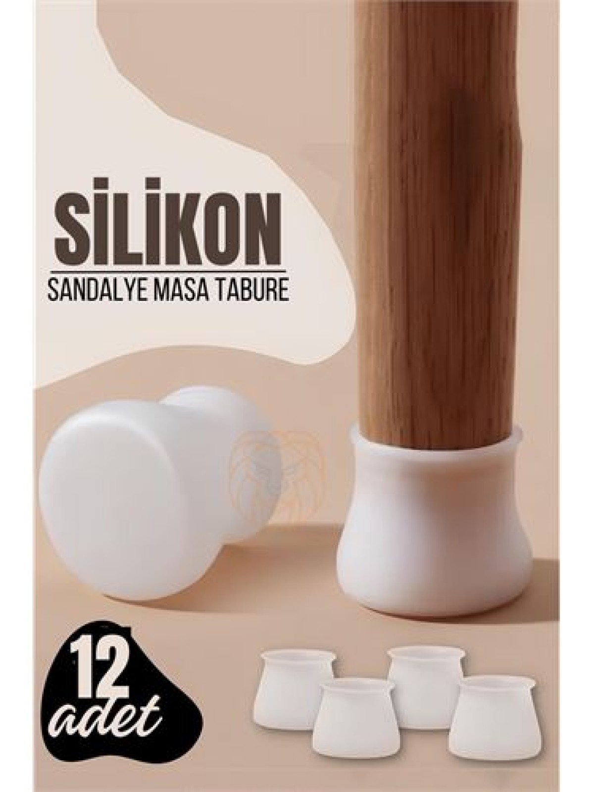 Masa ve Sandalye Ayak Koruyucu Silikon Zemin Koruyucu BEYAZ 12 ADET