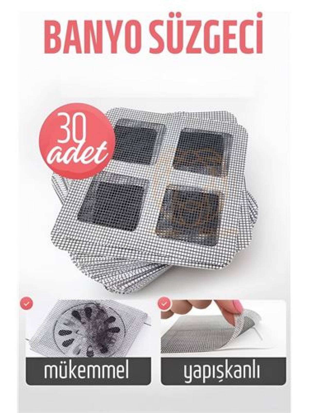 Banyo Gider Süzgeci 30 ADET