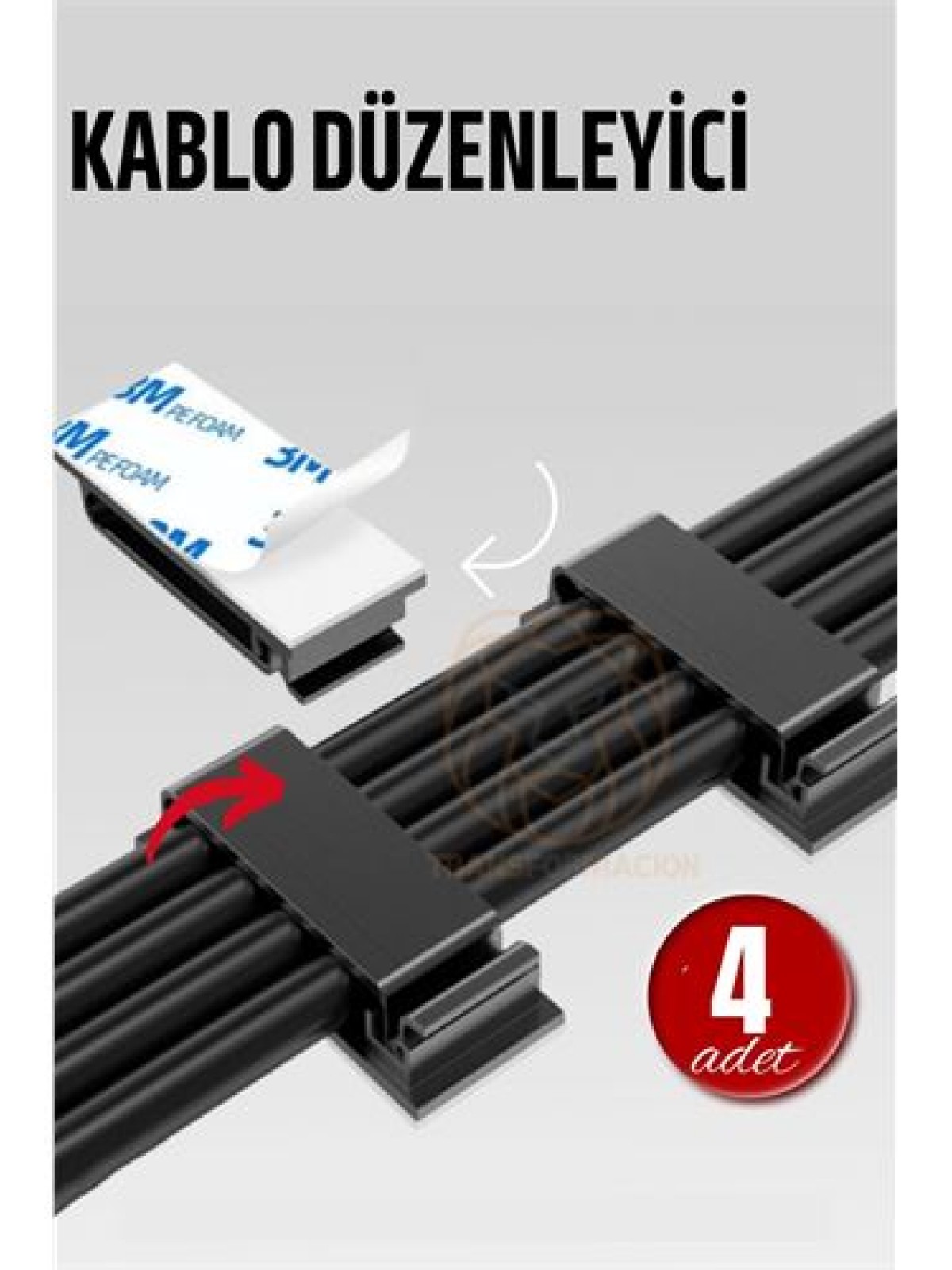 Yapışkanlı Kablo Düzenleyici Klips 4 ADET
