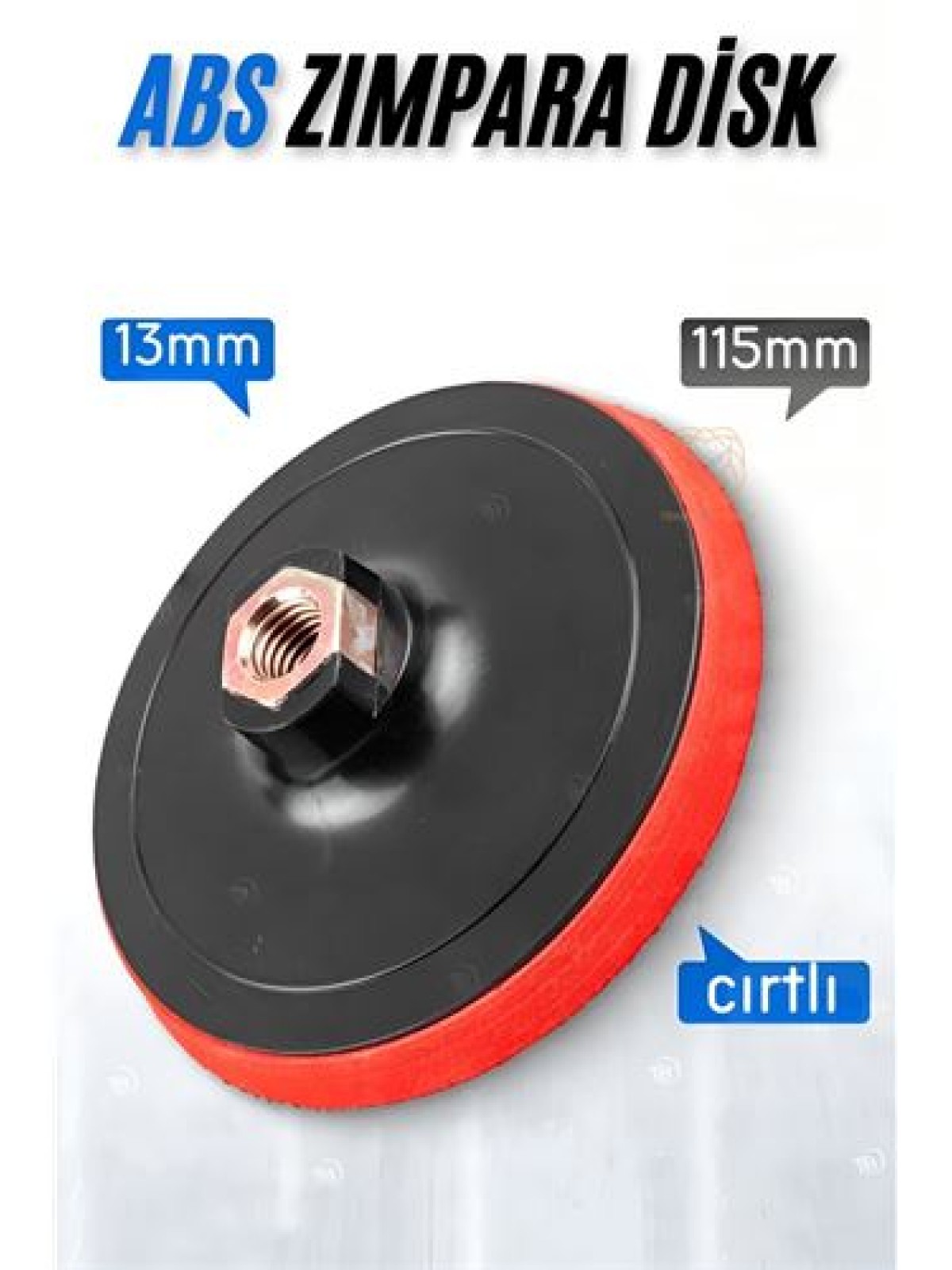 115 mm Cırtlı Zımpara Disk Pasta Cila Sünger Tabanı