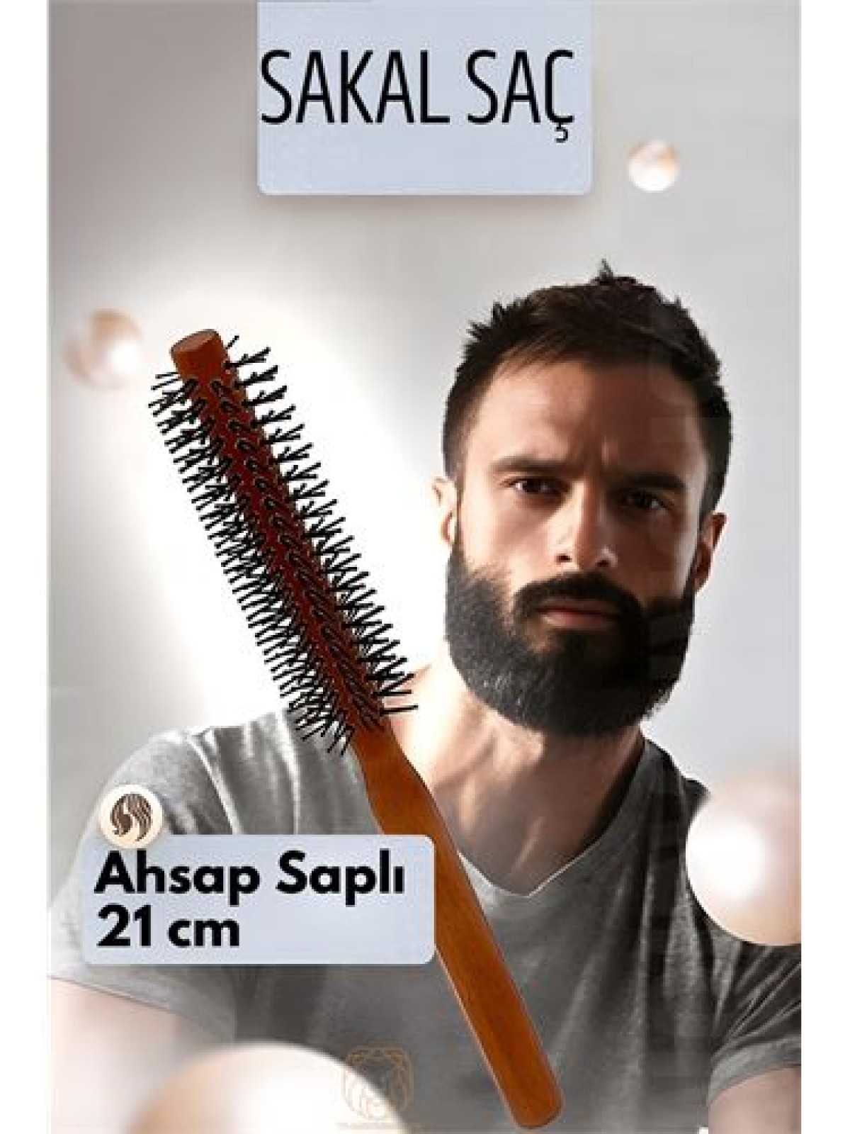 Sakal Fırçası Saç Fırçası ve Fön Fırçası Ahşap Saplı