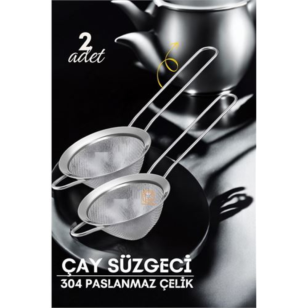 Klasik Çay Süzgeci 304 Paslanmaz Çelik 2 ADET Klasik Çay Süzgeci 304 Paslanmaz Çelik 2 ADET