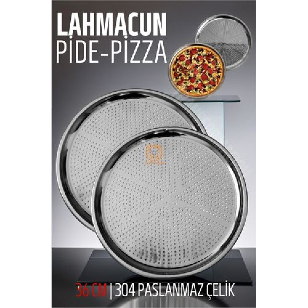 Lahmacun Pizza Pide Pişirme Tepsisi 36 CM 2 li SET