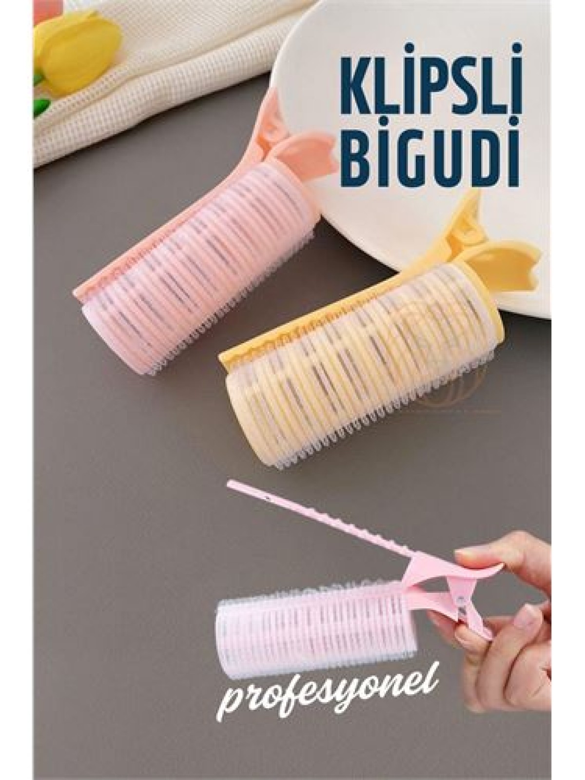 Klipsli Saç Bigudisi 3 cm 2 Adet Isısız Doğal Bukle Gece Bigudisi