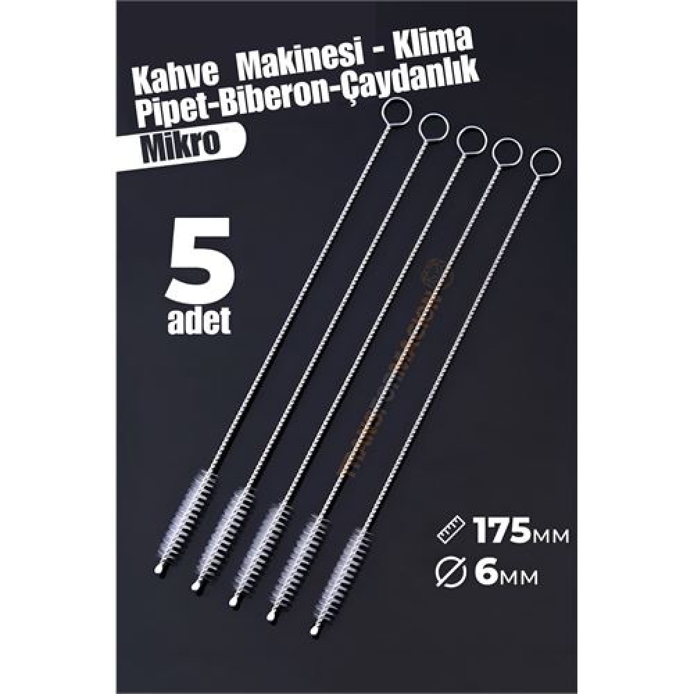 Mikro Fırça Klima Biberon Pipet Fırçası 5 Adet