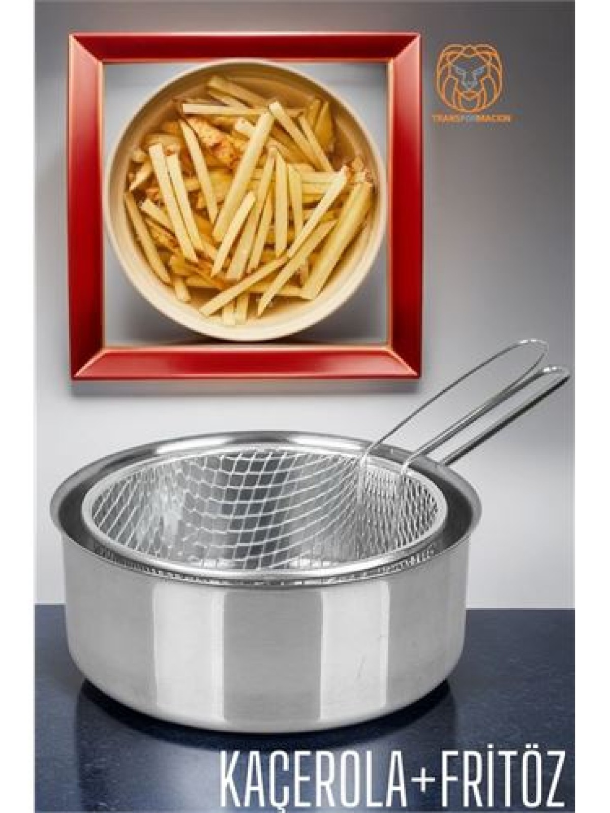 Fritözlü Kaçerola Multi Kullanım Çelik 20 CM