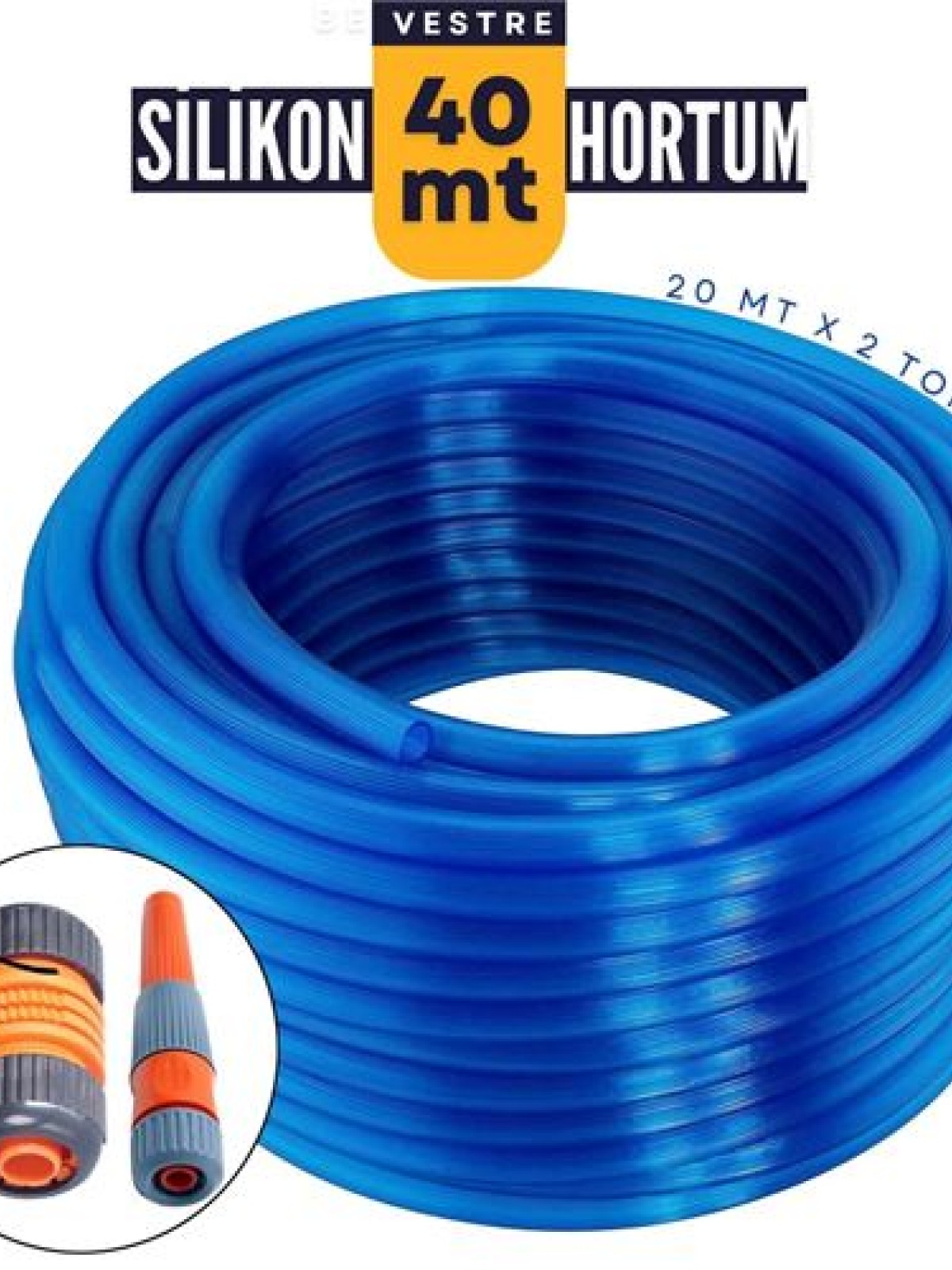 40 Metre Silikonlu Bahçe Hortumu Sulama Aparatı HEDİYELİ