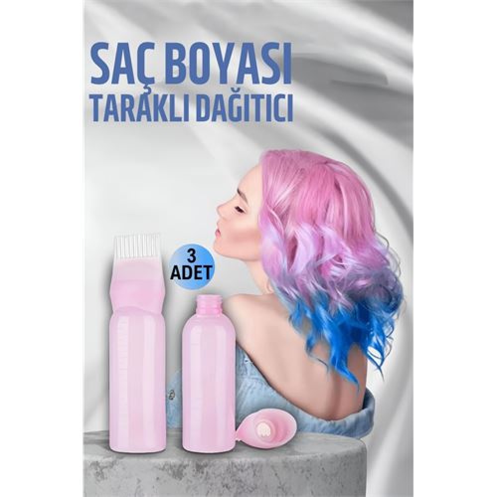 ModaCar Saç Boyası Eşit Dağıtım Taraklı Şişe Doldurulabilir Aplikatör 3 ADET