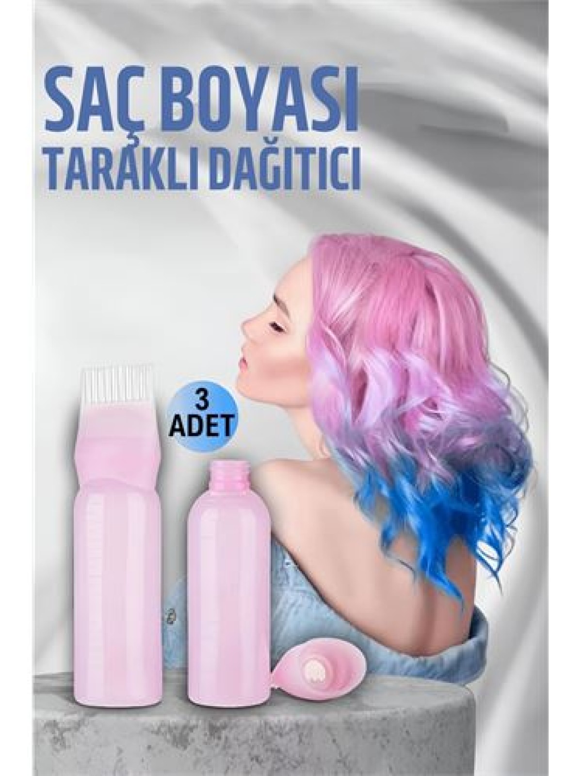 ModaCar Saç Boyası Eşit Dağıtım Taraklı Şişe Doldurulabilir Aplikatör 3 ADET